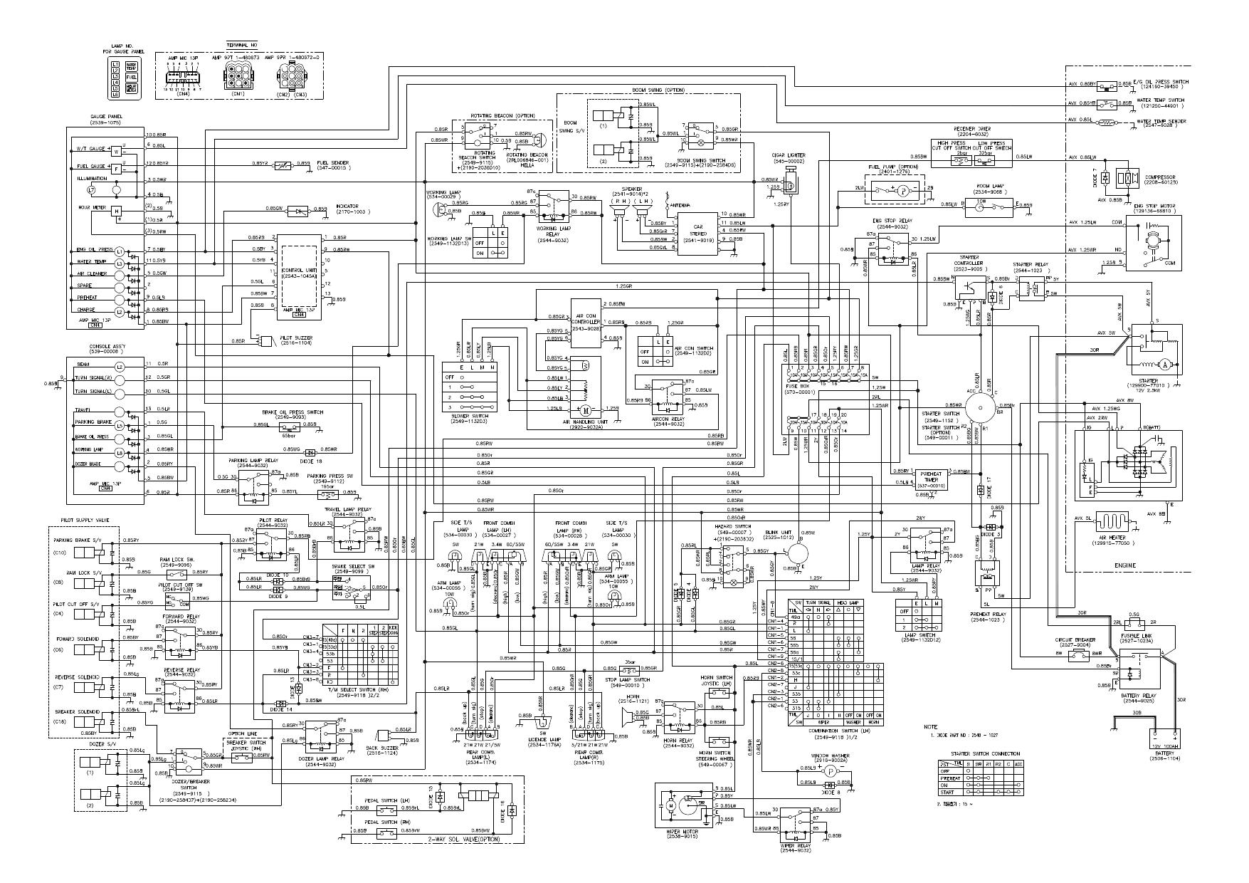 S055w-v ELECTRICAL CIRCUIT DIAGRAM Schematic Daewoo Doosan